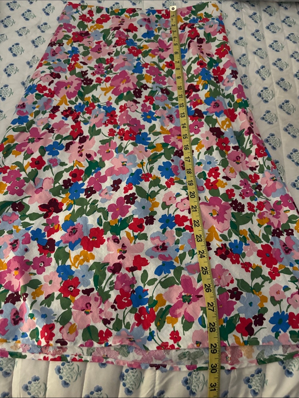 J Crew pull on Floral A-Line Midi Skirt in Multicolor - Women's size small - Picture 5 of 6